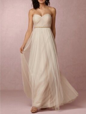 Jenny Yoo Strapless Ivory/White Tulle Gown